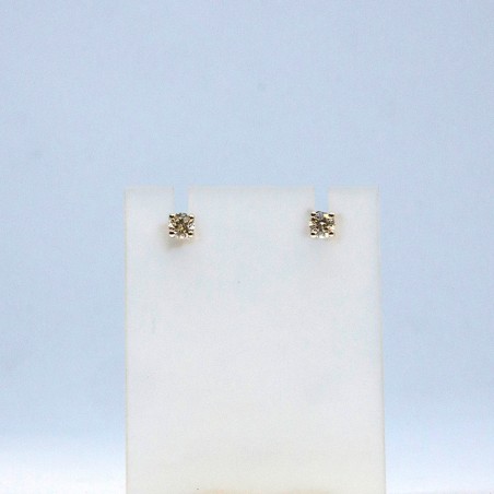 Boucles d'oreilles Aeline - Diamants et or blanc- Fermoir poussette